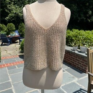English Factory Tan Ribbed Cropped Tank Top